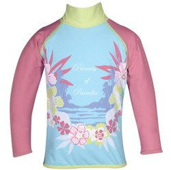 TYR Princess of Paradise Rash Guard (TRPP2) - Aqua/Lavender (2T, 3T, 4T)
