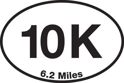 10K (6.2 Miles) Sticker (set of 4)