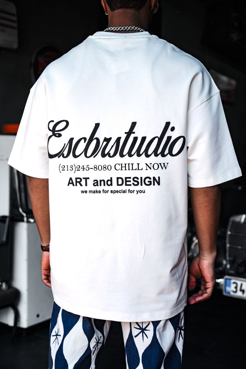 Escbrstudio Graphic Cotton Tee / Chill Now Art Design T-Shirt