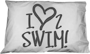 1Line Sports I Love 2 Swim Pillowcase
