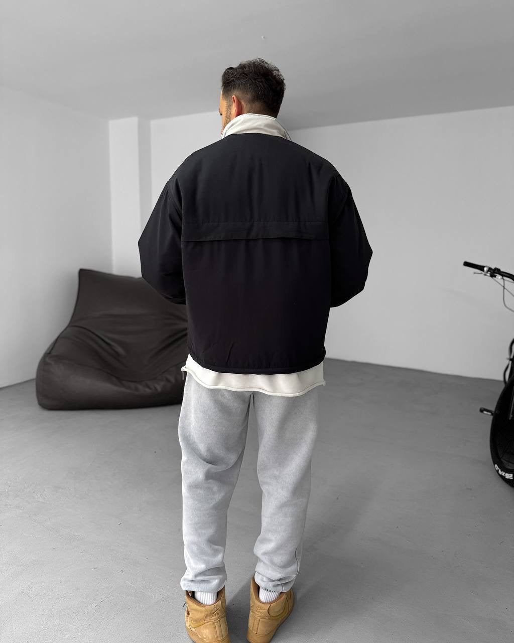 Men's Oversized Zip-Up Sweatshirt Two-Tone