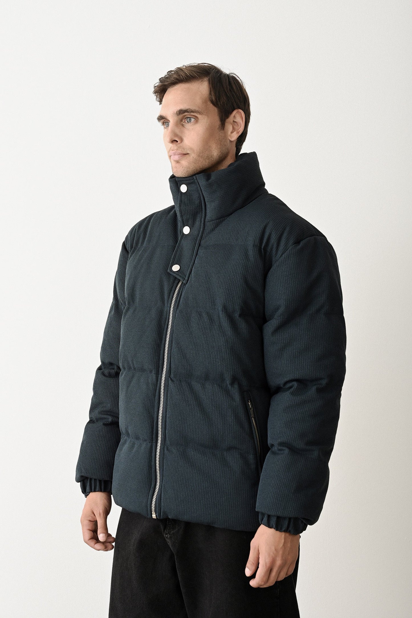 Black Quilted Winter Coat