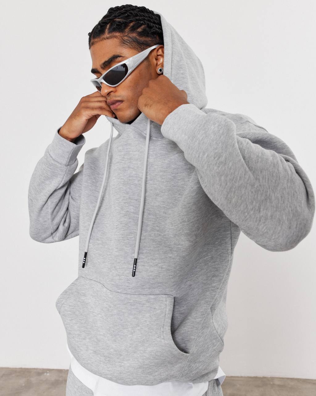 Oversized Hoodie Sweatshirt in Solid Color