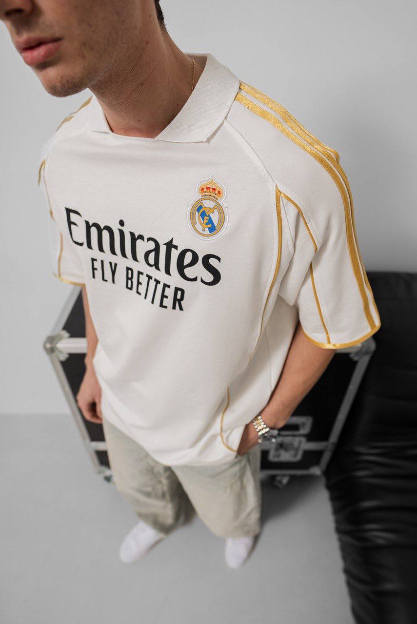 Real Madrid Black & Gold Emirates Jersey - Retro Football Shirt - Vintage Soccer Tee