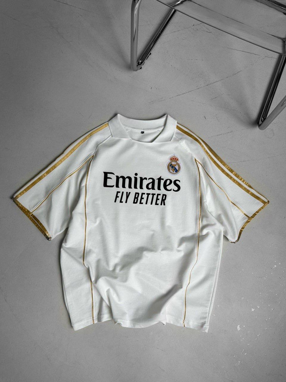Real Madrid Black & Gold Emirates Jersey - Retro Football Shirt - Vintage Soccer Tee