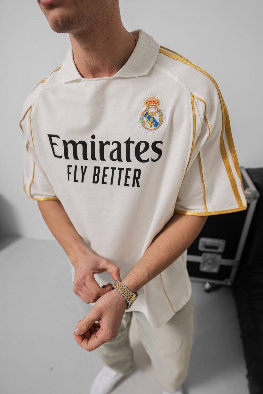 Real Madrid Black & Gold Emirates Jersey - Retro Football Shirt - Vintage Soccer Tee