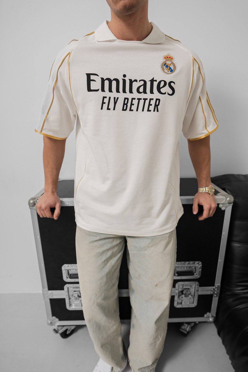 Real Madrid Black & Gold Emirates Jersey - Retro Football Shirt - Vintage Soccer Tee