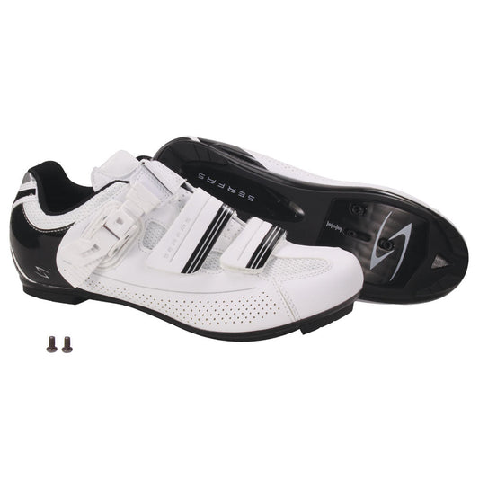 Serfas Men’s Leadout Buckle Road Cycling Shoes (White) (SMR-501W) 41, 48