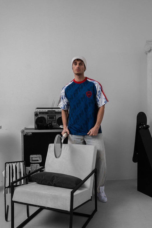 Arsenal Retro Raglan Sleeve Graphic Tee – Vintage Color Block Sports T-Shirt
