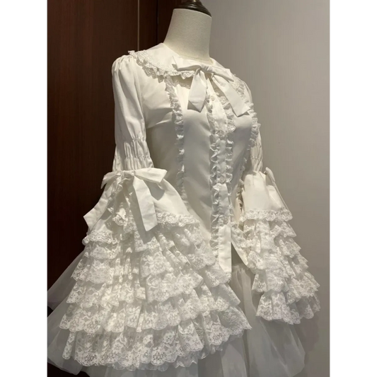 Kawaii Flare Sleeve Bow Blouse