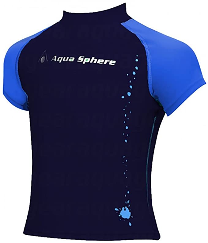 Aqua Sphere Youth Rashguard - Boys - Navy Blue & Blue 8Y, 10Y