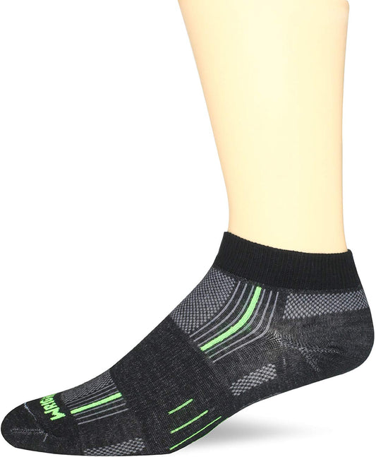 WrightSock Men's Stride Lo Socks, Black, Small