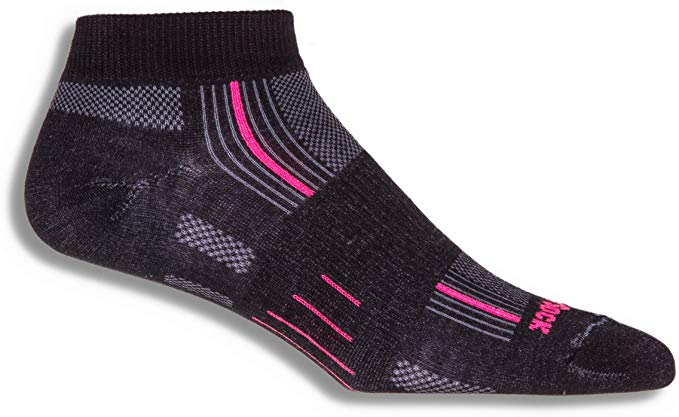 WrightSock Men's Stride Lo Socks, Black, Small