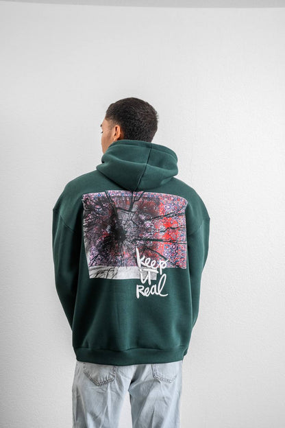 Keep It Real Embroidered Oversized Sweatshirt - Soft Brushed 3-Ply Fabric