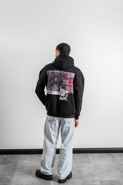 Keep It Real Embroidered Oversized Sweatshirt - Soft Brushed 3-Ply Fabric