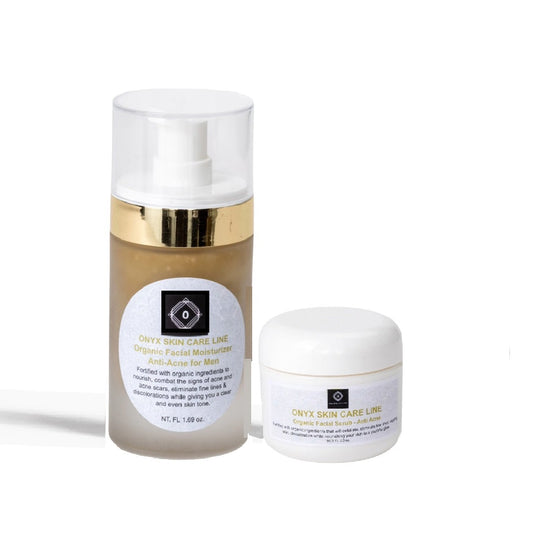 Anti-Acne Organic Two-Step System Facial Scrub and Moisturizer - For MEN