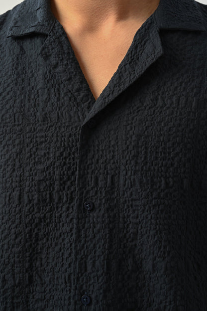 Men's Oversized Shirt Made of Aerobin Fabric with V-Neck