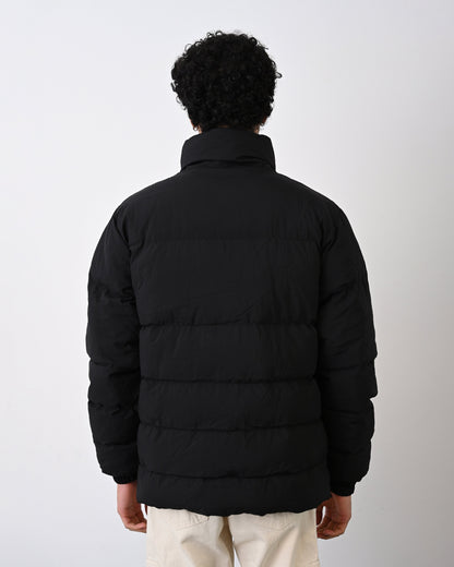 Men's Premium Puffer Jacket with High Collar and Utility Pockets