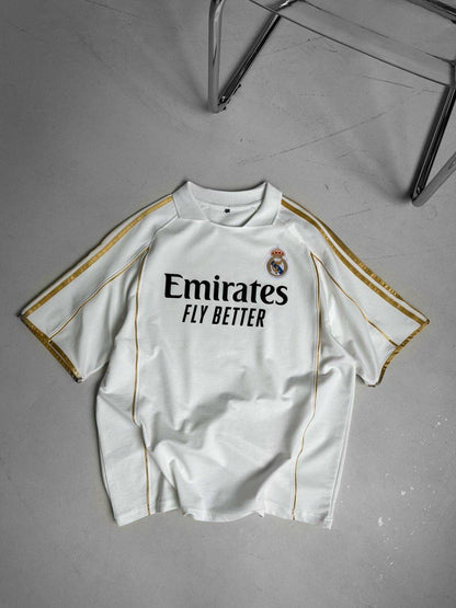 Real Madrid Black & Gold Emirates Jersey - Retro Football Shirt - Vintage Soccer Tee