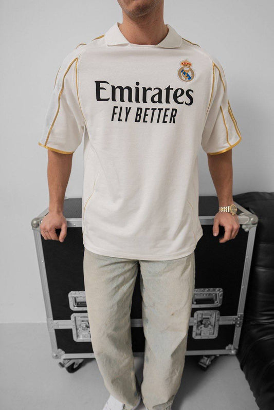 Real Madrid Black & Gold Emirates Jersey - Retro Football Shirt - Vintage Soccer Tee