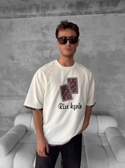 Rise kyrin Graphic Tee - Ethnic Carpet Print Shirt