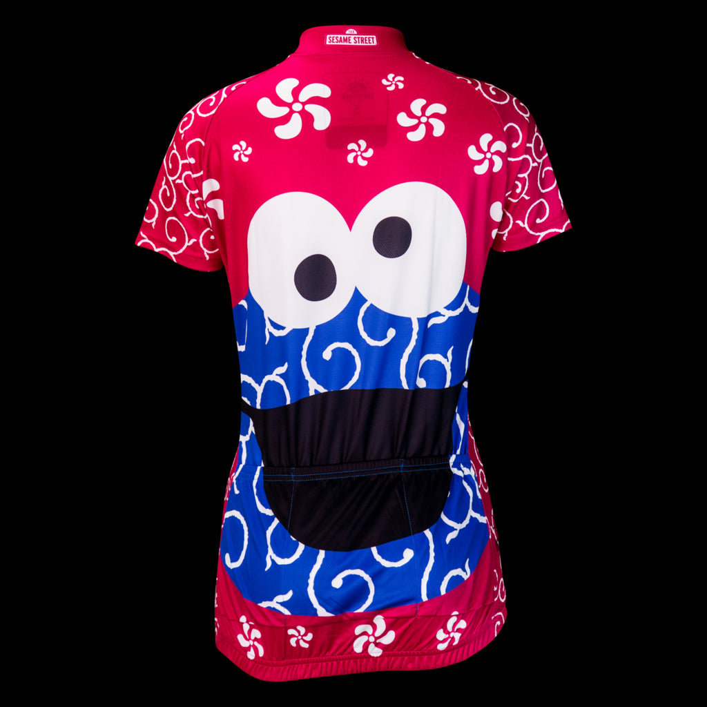 Sesame Street Cookie Monster Women's Pink Cycling Jersey (S, M, XL, 2XL)