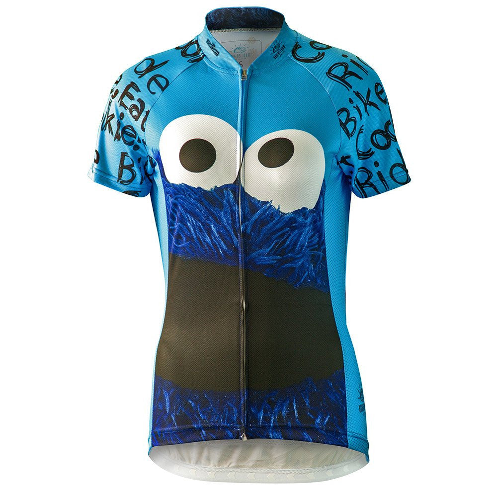 Cookie Monster Ride Bike Eat Cookie Women's Cycling Jersey (S, M, XL, 2XL)