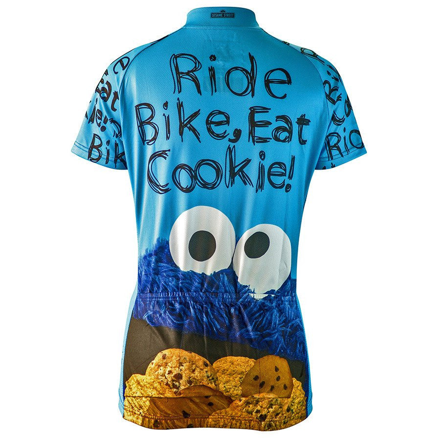 Cookie Monster Ride Bike Eat Cookie Women's Cycling Jersey (S, M, XL, 2XL)