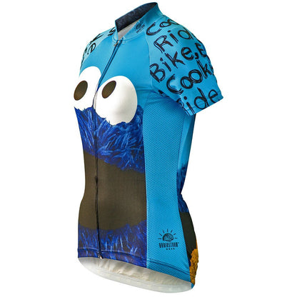 Cookie Monster Ride Bike Eat Cookie Women's Cycling Jersey (S, M, XL, 2XL)