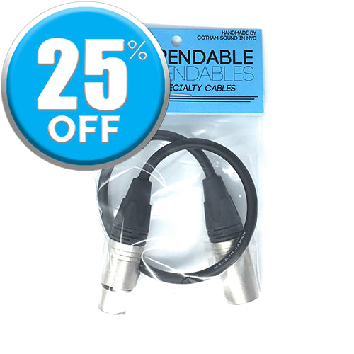 XLRm to XLRf Cable - 12" Length