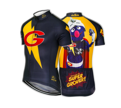 Sesame Street Super Grover Men's Cycling Jersey (M, 3XL)