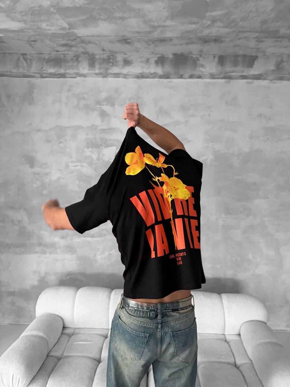 Vivre La Vie Floral Graphic Cotton Tee