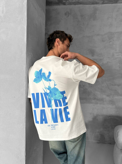 Vivre La Vie Floral Graphic Cotton Tee