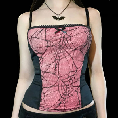 Gothic Spider Lace Cami Top