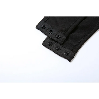 Gothic Techwear Hollow-Out Bodysuit