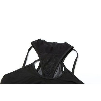 Gothic Techwear Hollow-Out Bodysuit