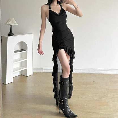 Harajuku Irregular Ruffle Dress