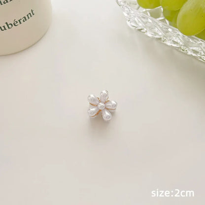 Gold Pearl Rhinestone Mini Hair Clip