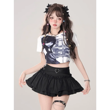 Fairy Kei Ruffle Mini Skirt