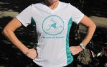 Womens Technical T Shirt. Perpetual Motion, Teal