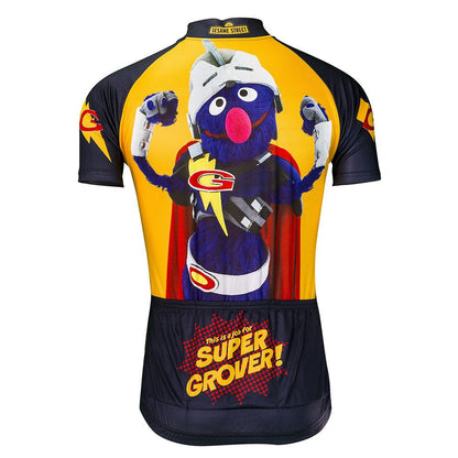 Sesame Street Super Grover Men's Cycling Jersey (M, 3XL)