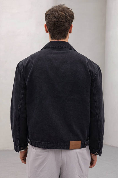 Vintage Washed Denim Jacket - Men's Streetwear Casual Jean Jacket